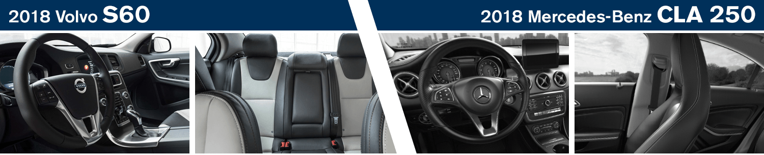 2018 Volvo S60 Vs 2018 Mercedes-benz Cla 250 Interior - Mercedes-benz B-class (1500x305), Png Download