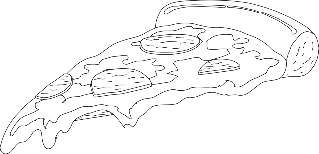 Png Pizza Black And White 2028961 1969 Bow Clipart - Pizza Black White Png (1024x494), Png Download