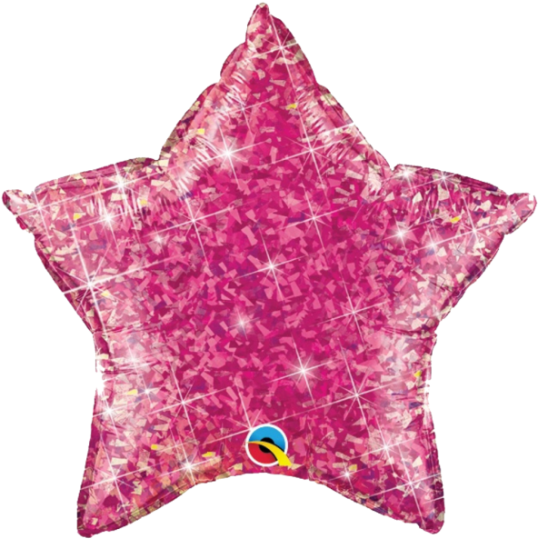 20″ Holographic Pink Star Foil Balloon - Balloon (600x600), Png Download