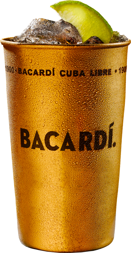 Lemon Wedge And Cocktail Cherries - Bacardi Bicchiere (433x835), Png Download