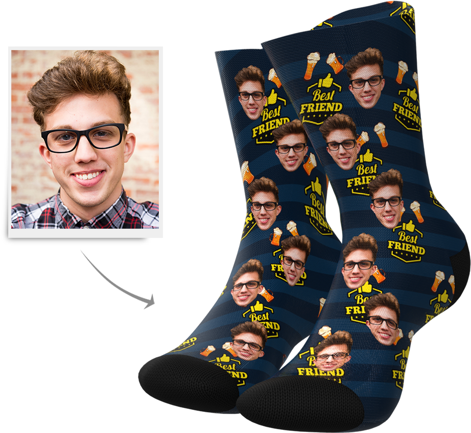 Custom Socks - Best Friend - Sock (1000x1000), Png Download