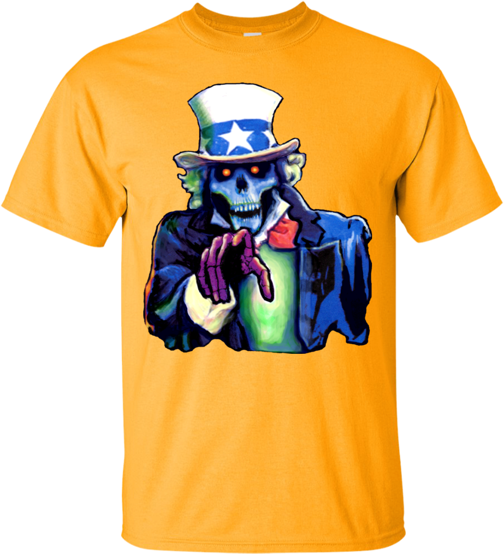 Uncle Sam Skeleton Graphic T Shirt - Want You (1155x1155), Png Download