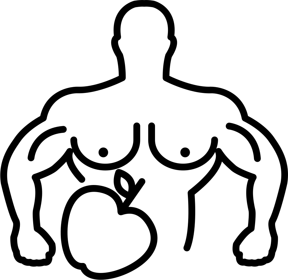 Male Muscular Outline With Apple Comments - Imagenes De Contorno (981x955), Png Download