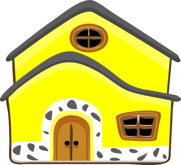 Yellow House Clip Art At Clker - Yellow House Clipart (600x548), Png Download
