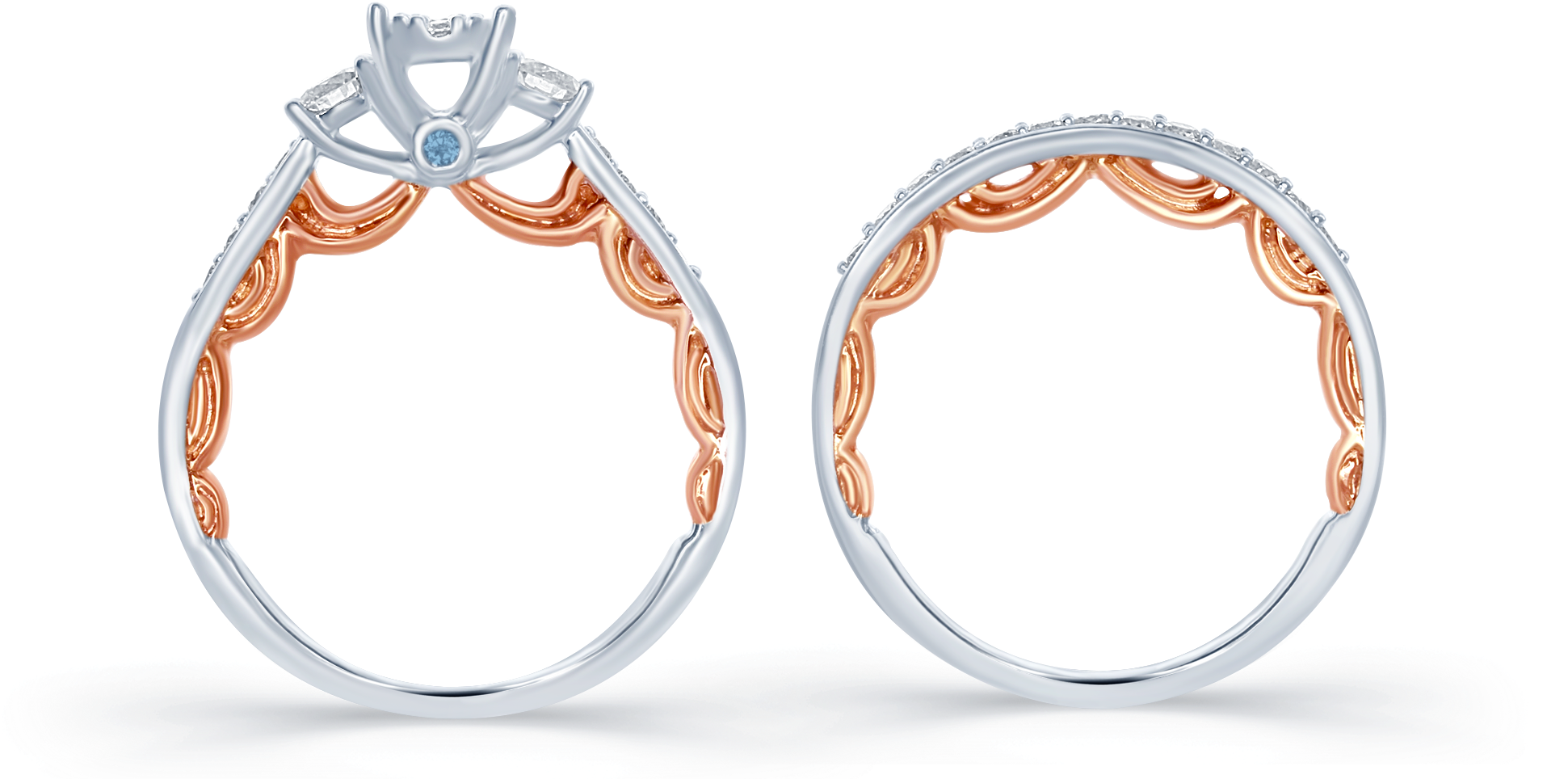 Disney Enchanted Cinderella White And Rose Gold - Earrings (2000x2000), Png Download