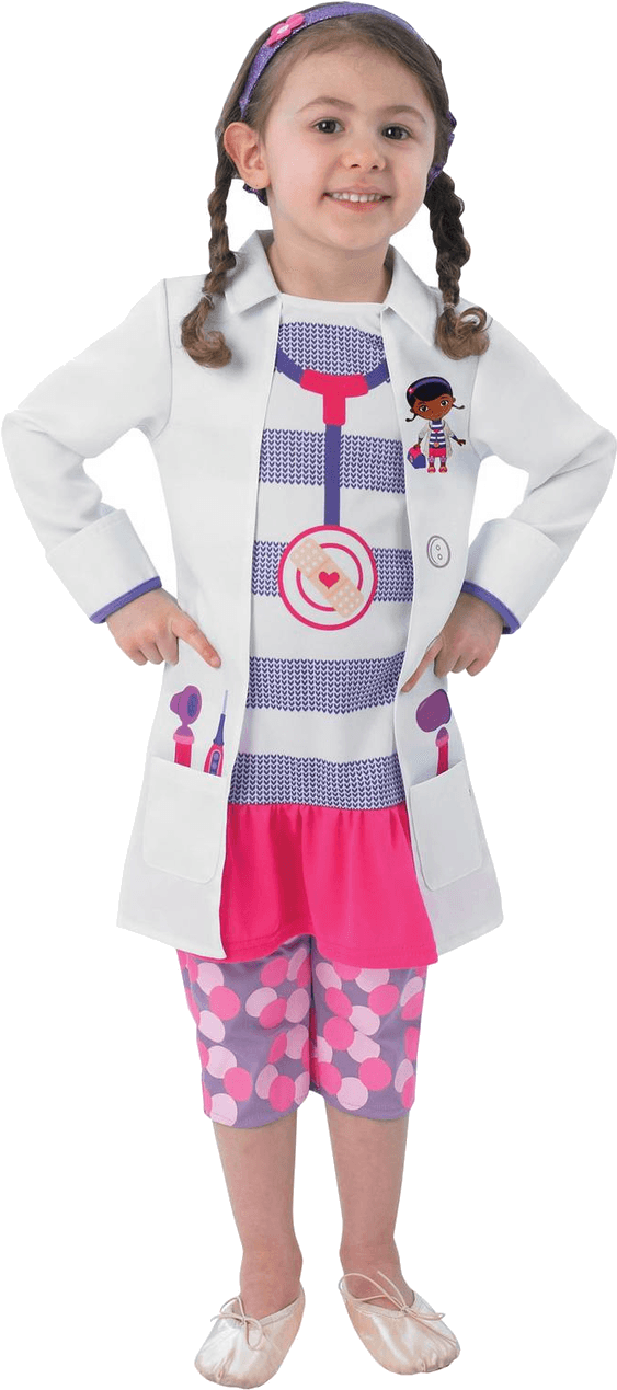 Child Doc Mcstuffins Costume - Disfraz De Doctora Juguetes (800x1268), Png Download