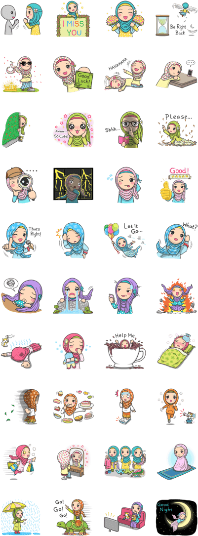 Flower Hijab - Line (420x1121), Png Download