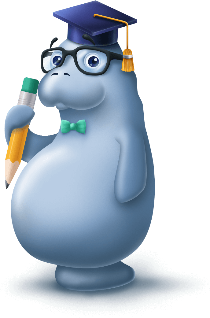 Typing Manatee - Cartoon (1500x1200), Png Download