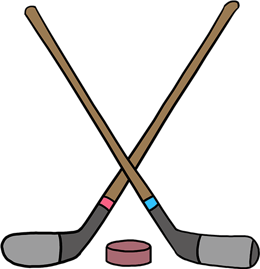 How To Draw Hockey Sticks - Hockey Stick (680x678), Png Download