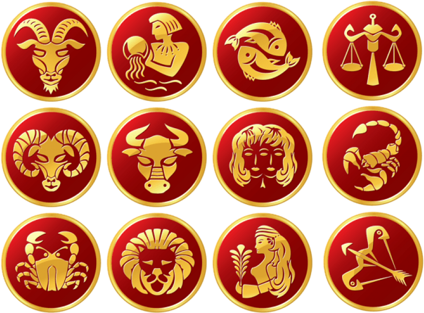 Free Png Download Zodiac Signs Set Clipart Png Photo - 12 Zodiac Signs Png (850x628), Png Download
