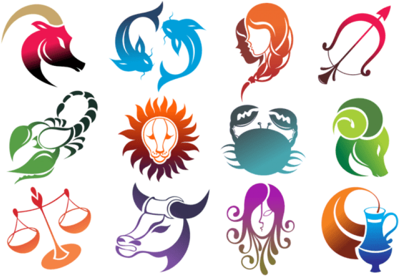 Free Png Colourful Zodiac Signs Set Large Png Images - Horoscope Png (850x587), Png Download