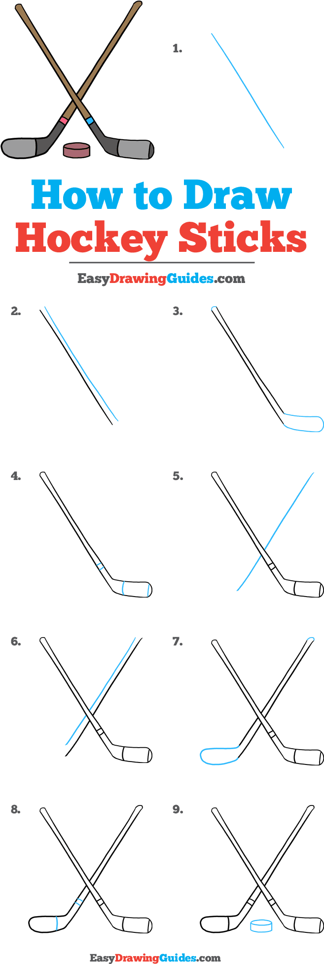 The Complete Hockey Sticks Drawing Tutorial In One - Diagram (736x2013), Png Download