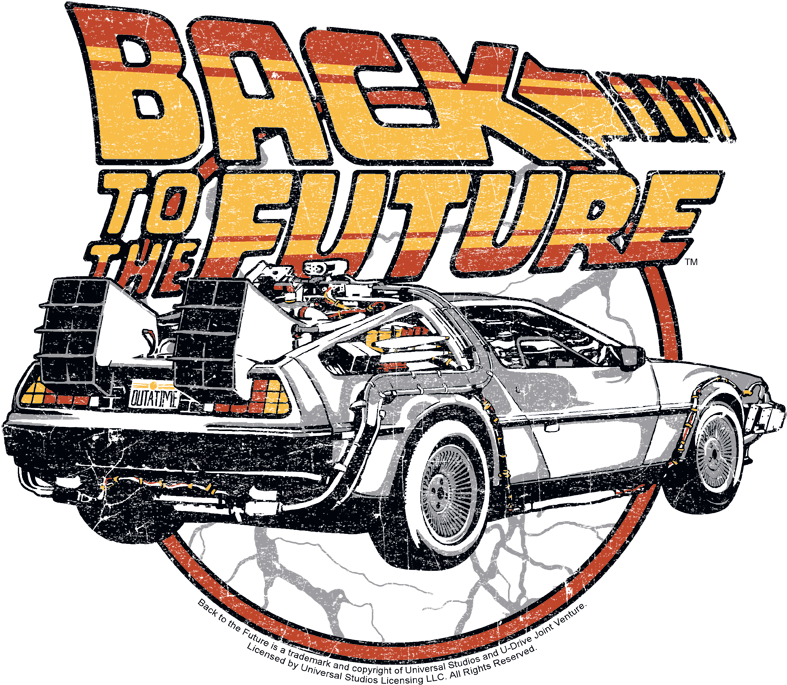 Back To The Future Time Machine Men's Regular Fit T-shirt - Back To The Future (850x747), Png Download