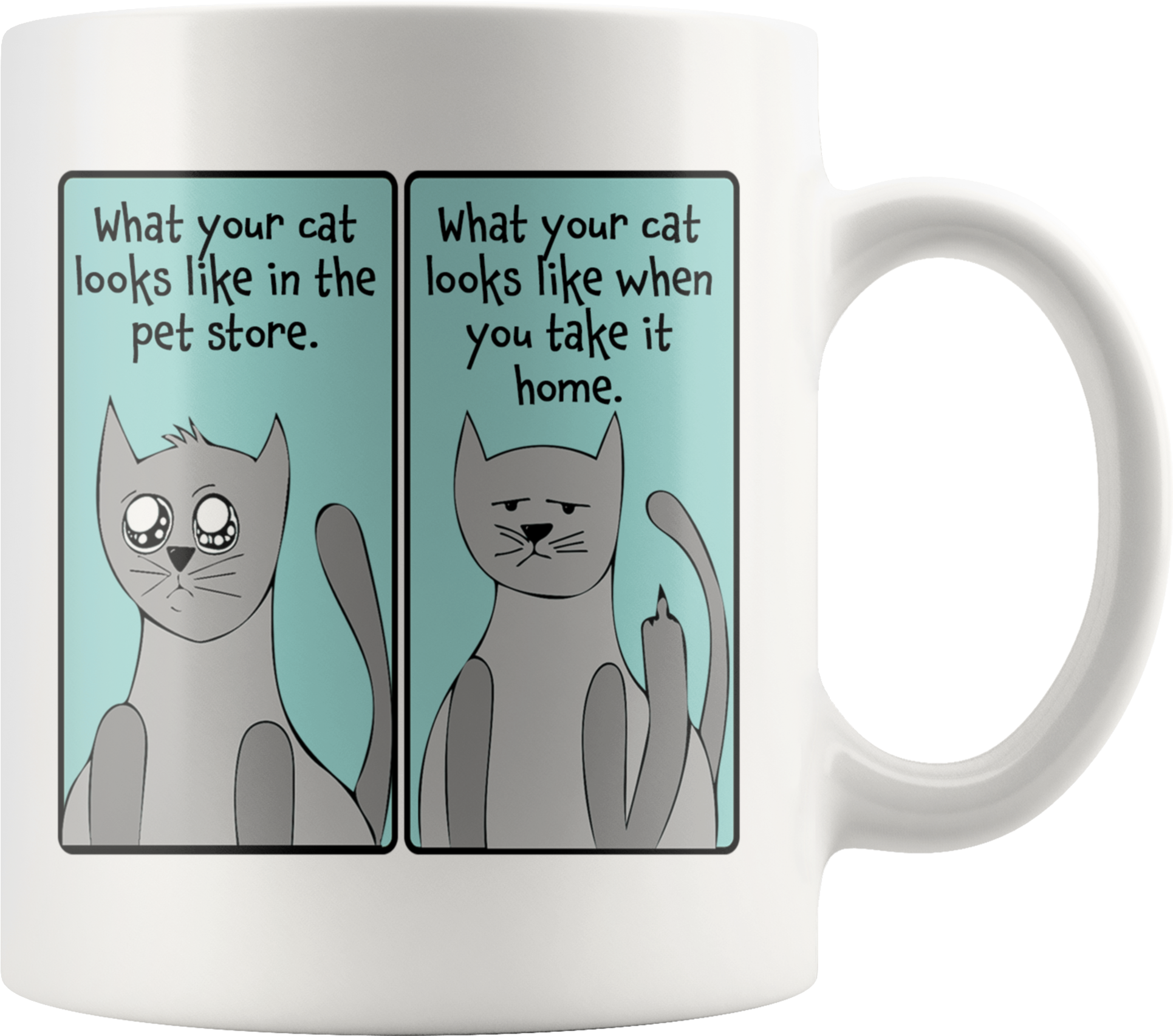 Super Cute Cat Ceramic Mug - Coffee Cup (2000x2000), Png Download