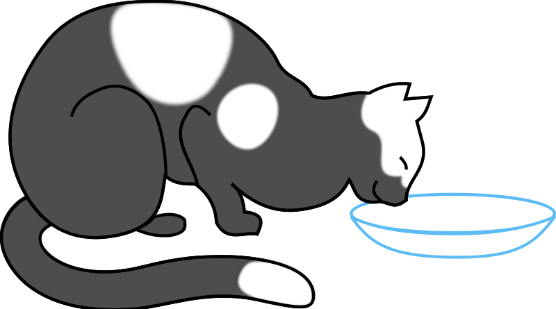 Greed - Cat Drinking Milk Clipart (800x445), Png Download