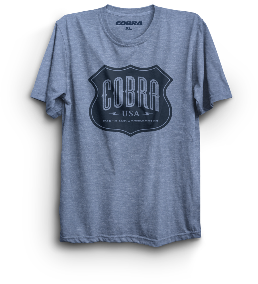 Cobra Tshirt Mockup Badge Logo Heather Light Blue V2 (1000x1104), Png Download