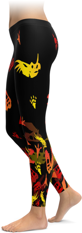 Falling Dinosaur Bones Leggings - Powered By Plants Leggings (740x895), Png Download