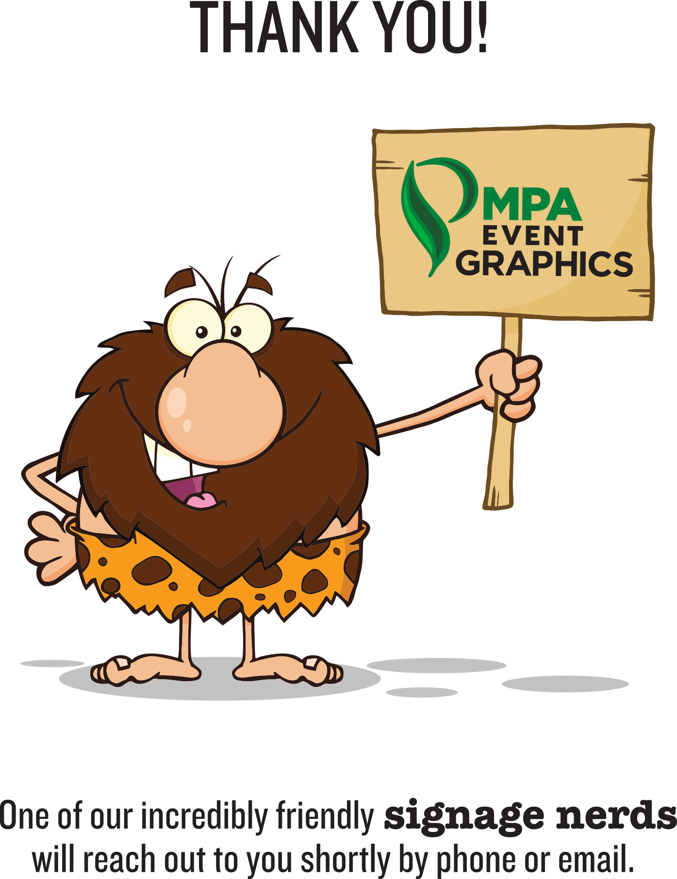 Mpa Order Thank You - Caveman Cartoon Spear (1395x1812), Png Download