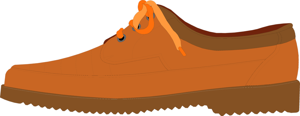 Sneaker Clipart Brown - Shoe Illustration Png (958x370), Png Download