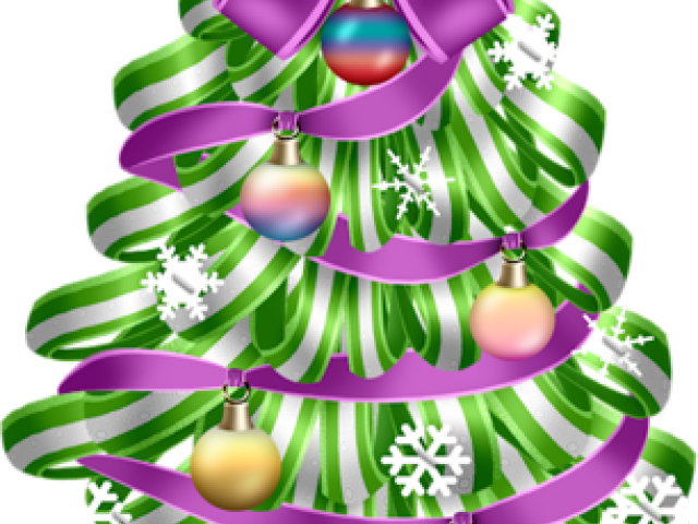 Christmas Lights Clipart Christman - Purple Christmas Tree Clipart (640x480), Png Download