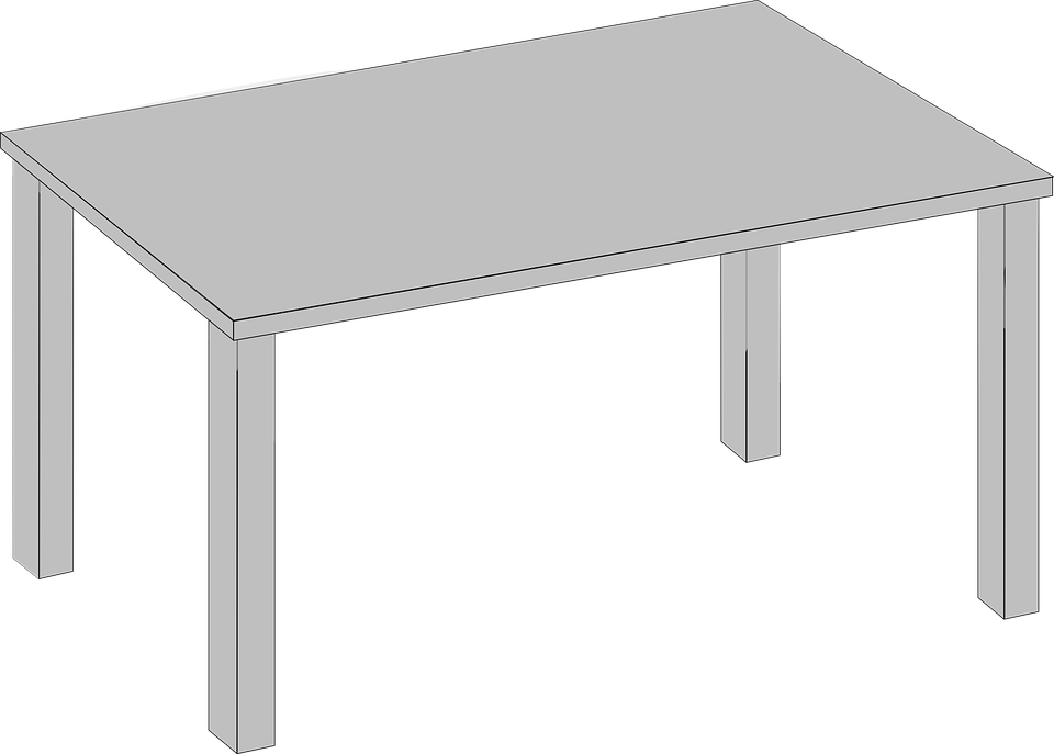 Desk Clipart 3d School - Table Clipart Png (960x687), Png Download