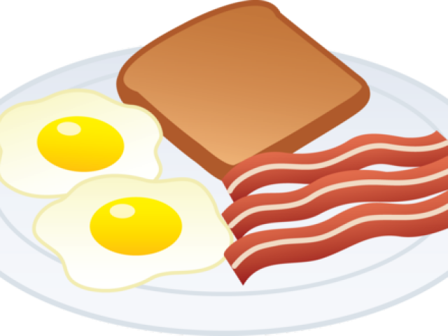 Bacon And Eggs Drawing (640x480), Png Download