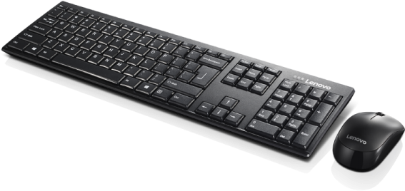 Buy Lenovo 100 Wireless Keyboard Mouse Combo Kit Set - Lenovo 100 Wireless Keyboard (600x600), Png Download