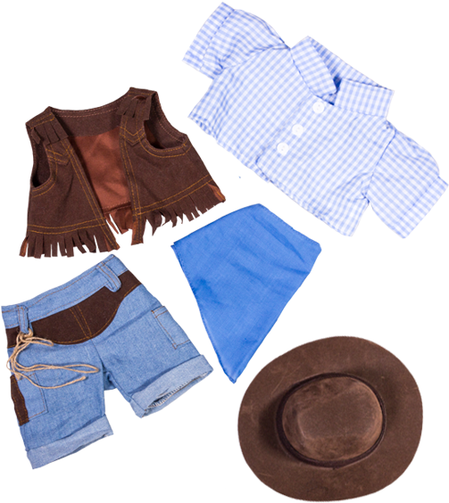 Cowboy Outfit With Cowboy Hat - Teddy Bear (520x600), Png Download
