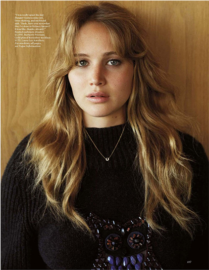 Vogue Uk - Jennifer Lawrence British Vogue (842x546), Png Download