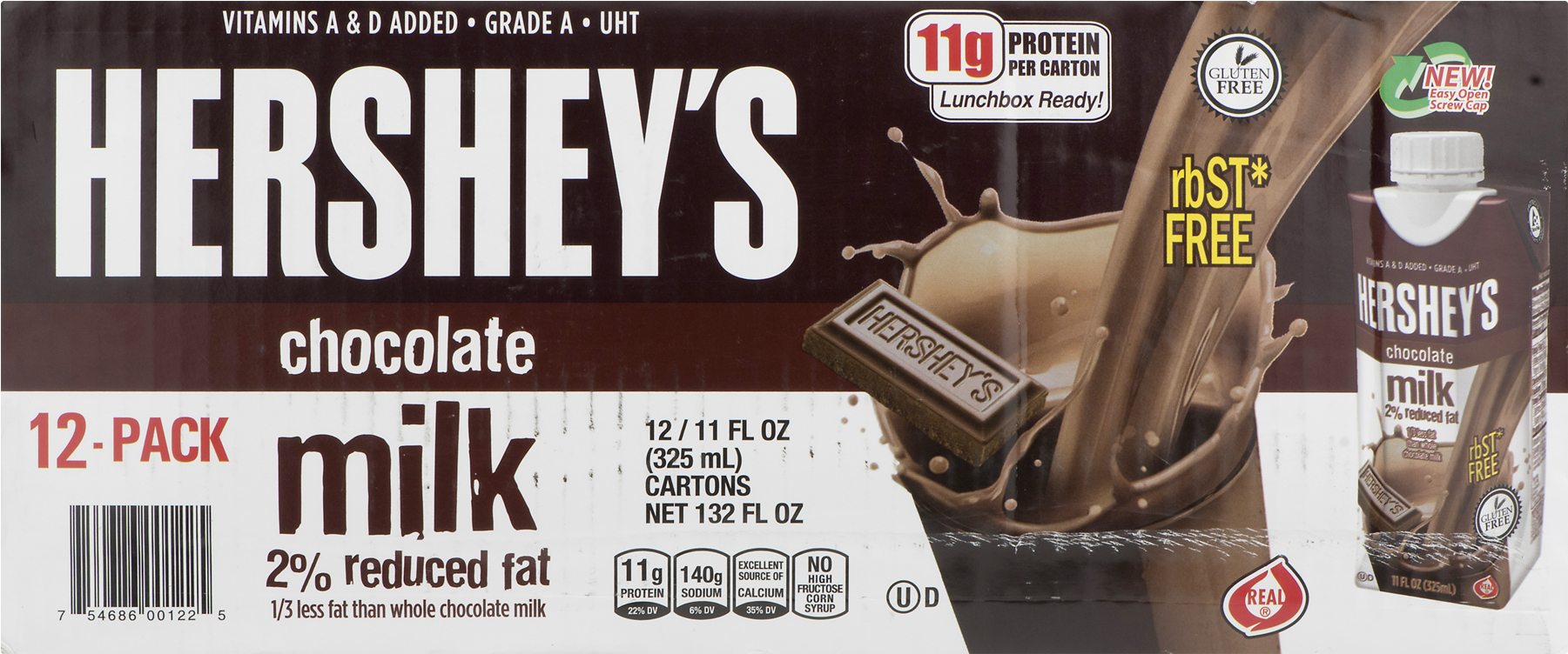 Hershey's Chocolate 2% Reduced Fat Milk, 11 Fl Oz, - Hershey's (1800x1800), Png Download