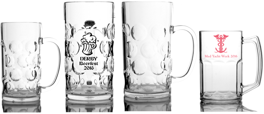 Plastic Beer Steins, Custom Plastic Steins, Printed - Beer (889x385), Png Download