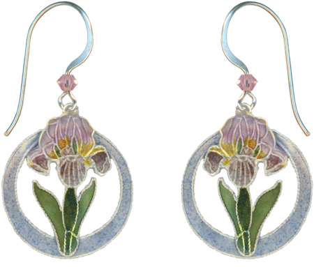 Bearded Iris Round Earrings Copy - Earrings (661x681), Png Download