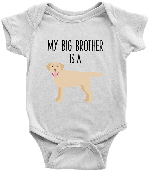 My Big Brother Is A Yellow Labrador Retriever Baby - My Big Brother Is A Pug Onesie (600x600), Png Download