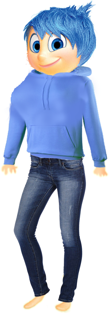 Joy Wearing Hoodie - Cartoon (535x1206), Png Download