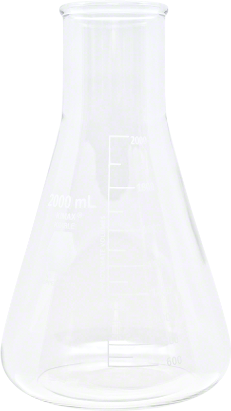 2000 Ml Glass Erlenmeyer Fermentation Flask - Vase (1000x1000), Png Download