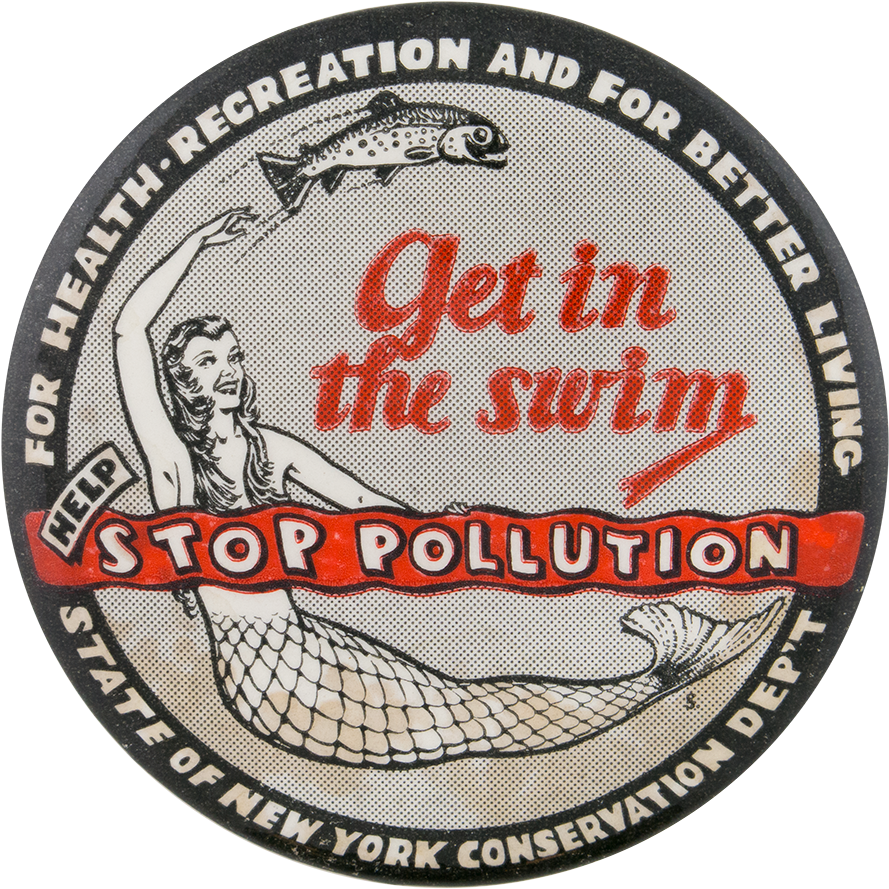 Get In The Swim Stop Pollution Cause Button Museum - Emblem (1000x974), Png Download