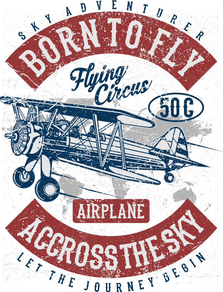 Biplane On Sky - Label (715x936), Png Download