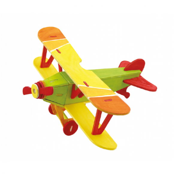 3d Biplane Natural, 4 Colors And Brush - Rompecabezas De Ensamble (840x580), Png Download
