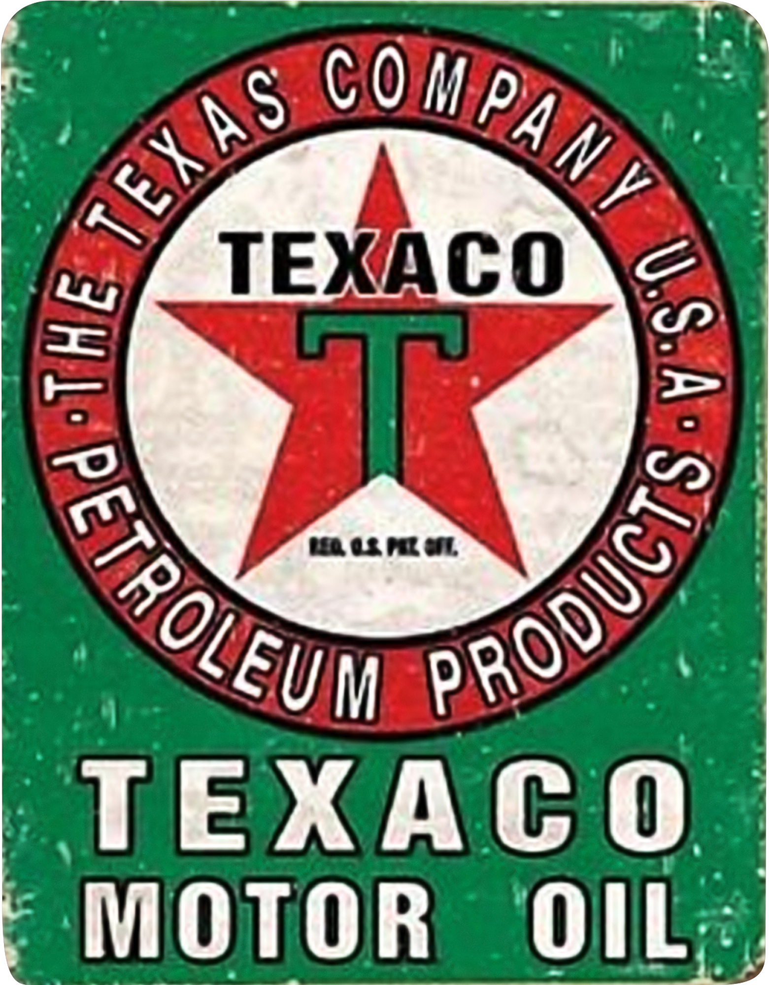 Vintage Texaco Motor Oil Sign - Emblem (1800x2400), Png Download
