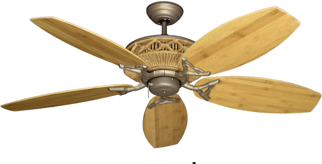 Picture Of Tiki Antique Bronze With 52" Oar Bamboo - Ceiling Fan (800x392), Png Download