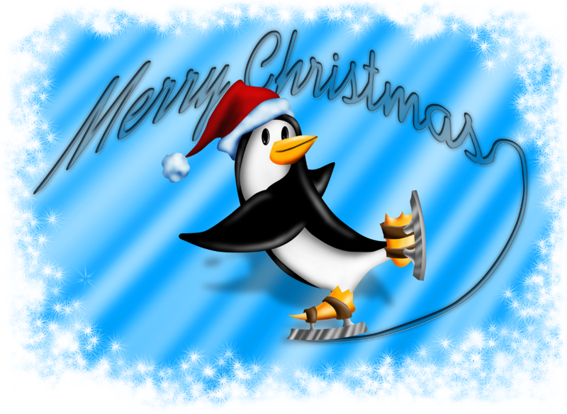 Mermaid Sequin Christmas Pillow With Penguin Skating - Mug (800x584), Png Download