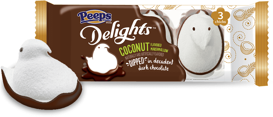 Coconut Delights™ Dipped In Dark Chocolate - Peeps Flavours Blueberry Delights (1008x538), Png Download