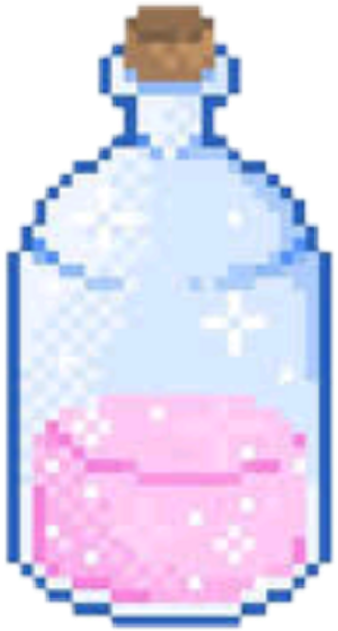 Pink Sticker - Pixel Heart Bottle (1024x951), Png Download