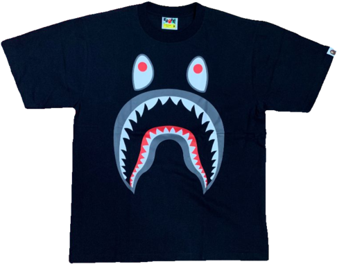 bape shark black tee