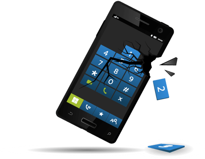 Broken Screen - Smartphone (669x520), Png Download