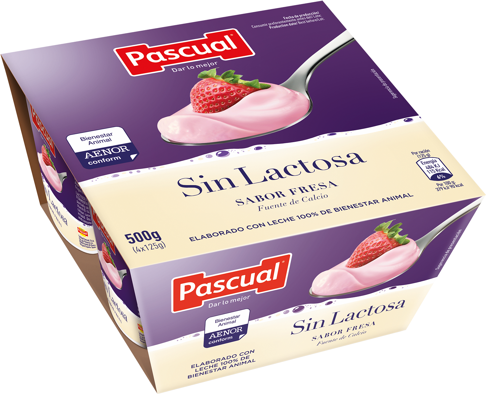 Yogur De Fresa Sin Lactosa Pascual - Yogurt (1823x1575), Png Download