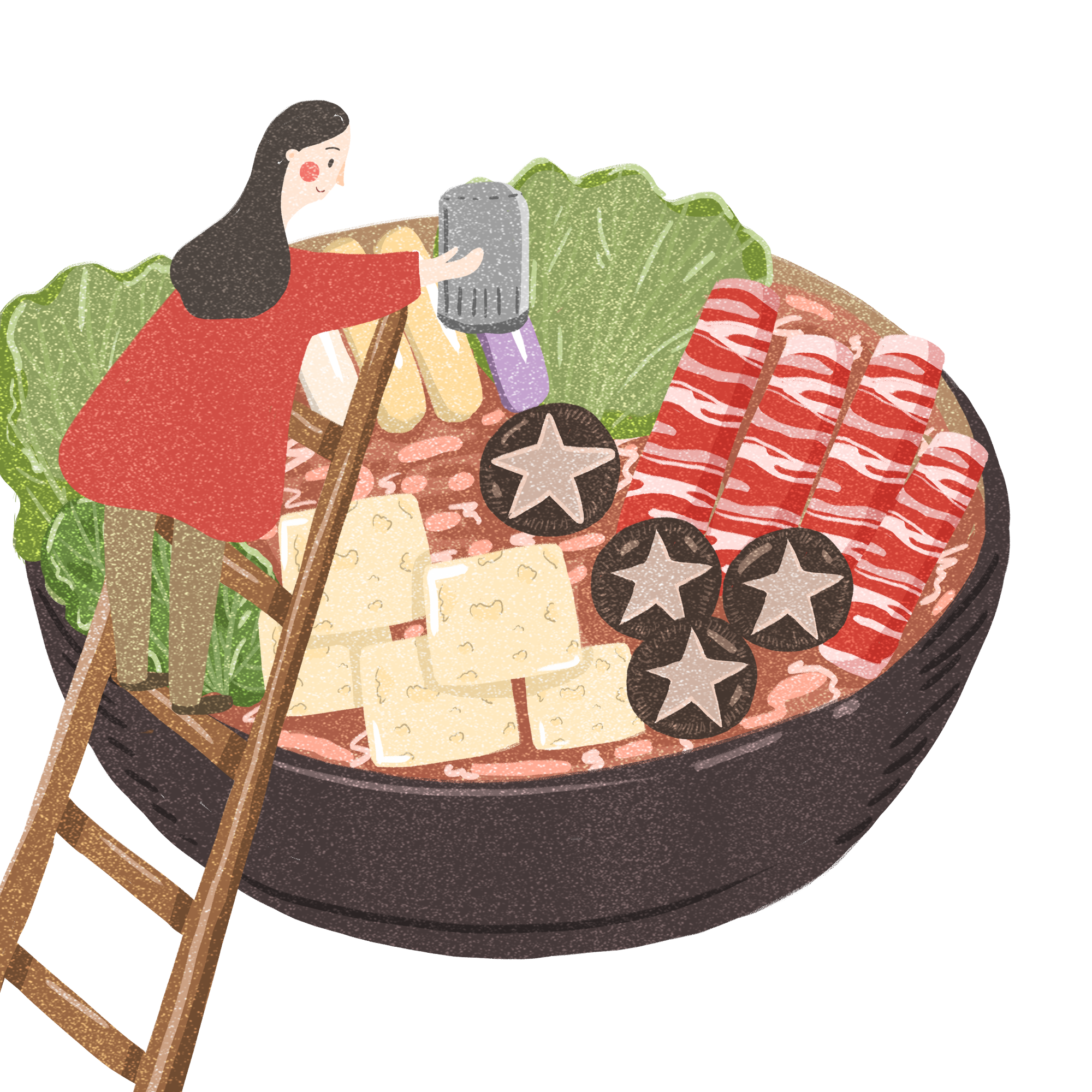 Retro Hand Drawn Creative Cuisine Png And Psd - Patchwork (2000x2000), Png Download
