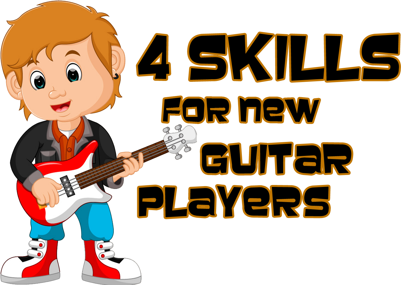 What Are 4 Basic Skills That Every Beginning Guitar - Cartoon (1428x1002), Png Download