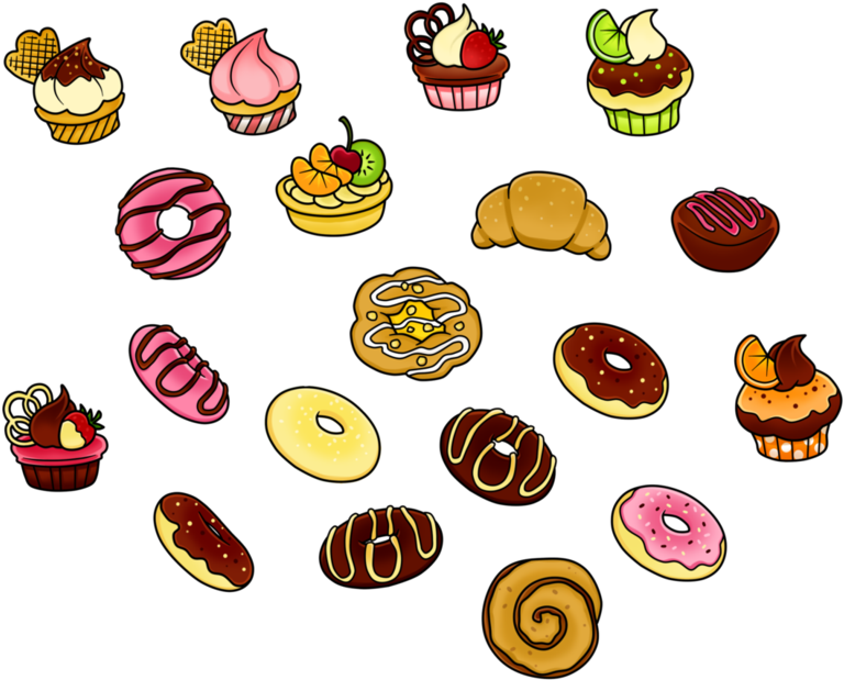 Free - Pastries Cliparts (929x860), Png Download