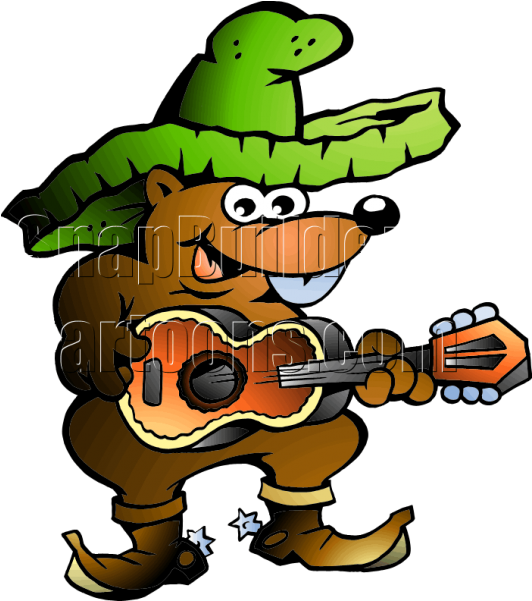 Wallaby Guitar-600x600 - Mole Playing A Guitar (600x600), Png Download